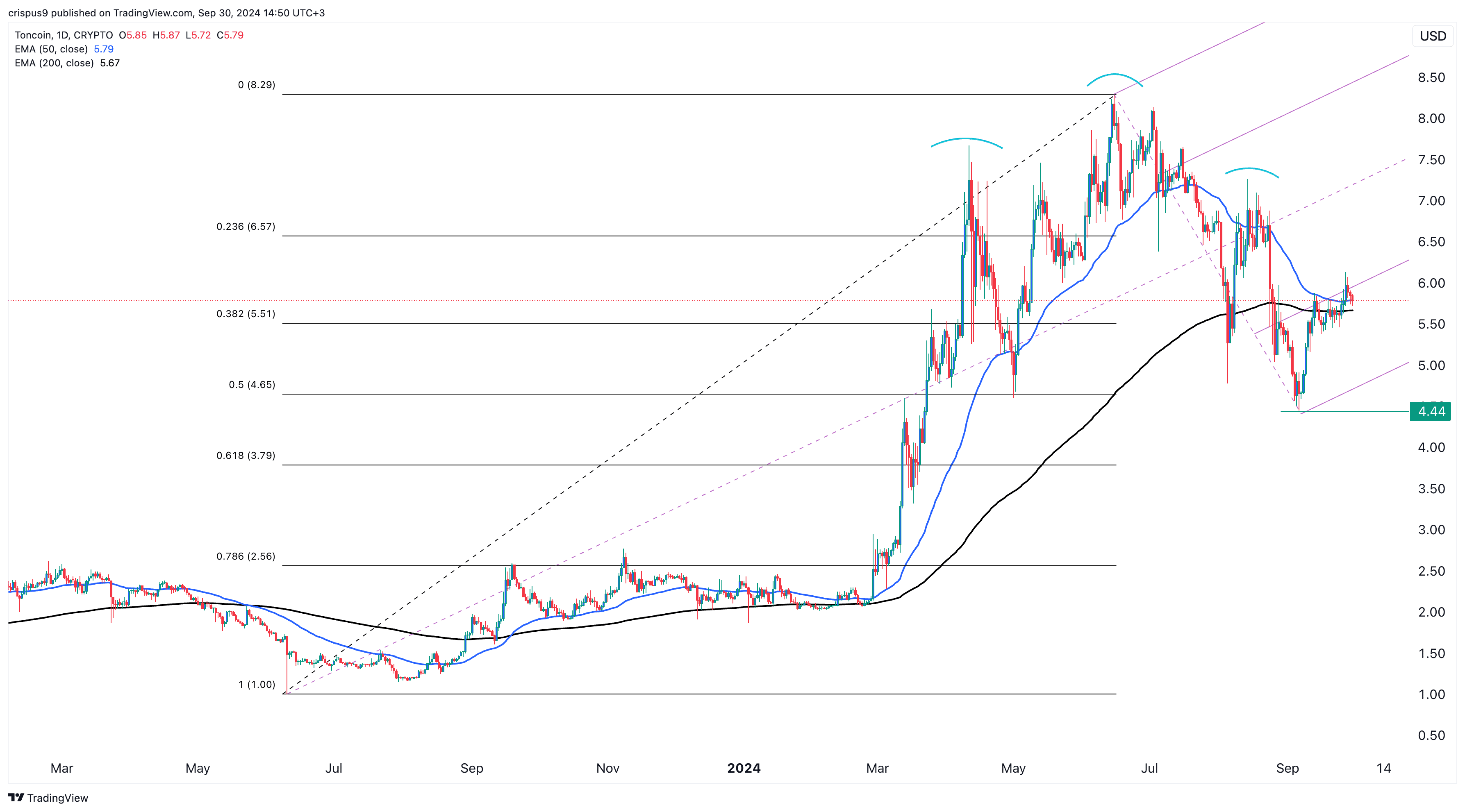 toncoins strong on chain metrics vs dreaded price patterns