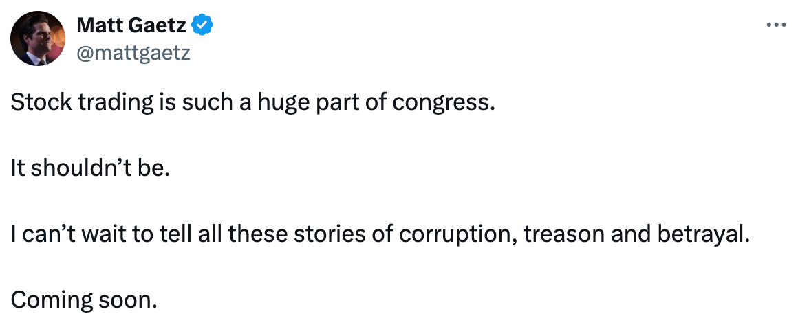 pro bitcoin matt gaetzs fight against stock market corruption in congress